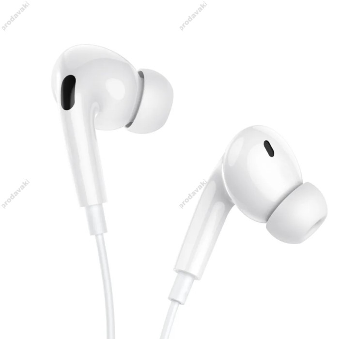 Дротові навушники HOCO M101 Pro Crystal sound wire-controlled with mic 3.5mm White